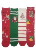 Set de sosete Santa Present, alb